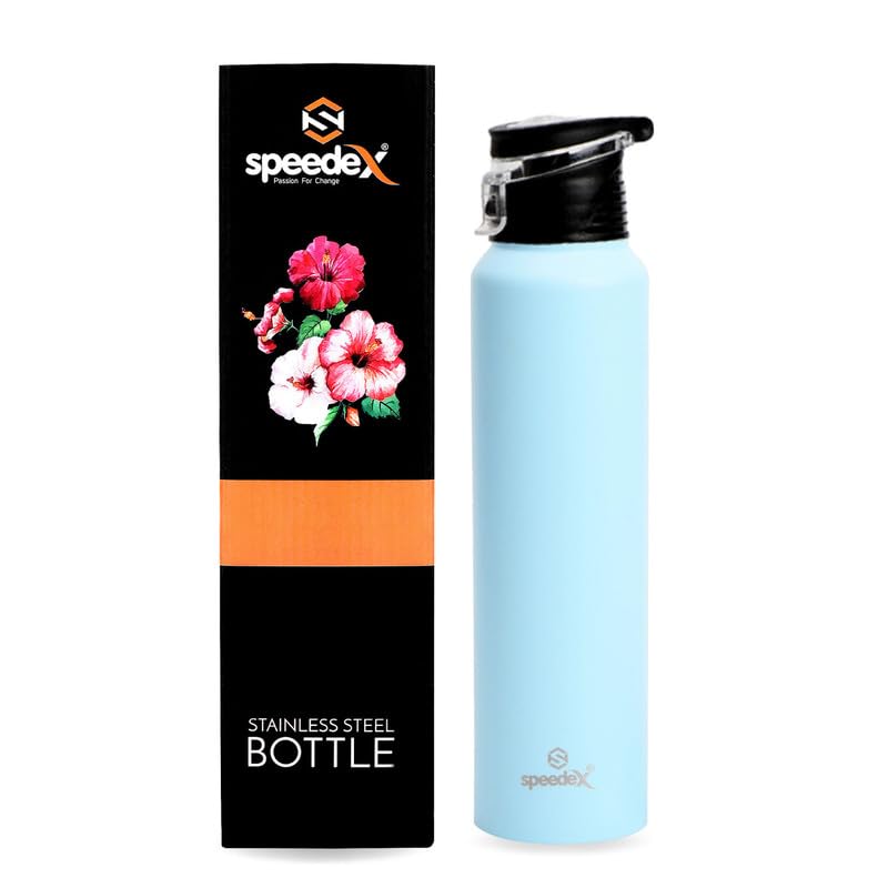 Speedex 1 Litre Stainless Steel Water Bottle - Pastel Blue | Set of 1, Flipper Cap | 1000 ml Bottle for Kids, Girls, Boys, School, Adults, Office, Gym (B0BD91XJKK) Amazon Price History, Amazon Price Tracker