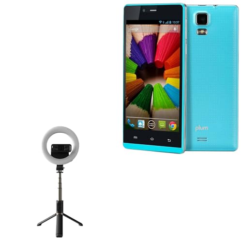 BoxWave Stand and Mount Compatible with Plum Sync 5.0 - RingLight SelfiePod, Selfie Stick Extendable Arm with Ring Light - Jet Black