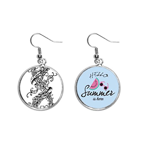 Pendientes de dragón chino para lóbulo y joyería de sandía