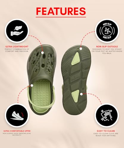 Image of Birde Mens Stylish Fashionable, Lightweight Everyday Comfort Clogs for Men