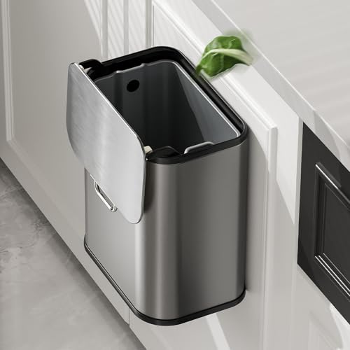 MRBIN Kitchen Stainless Steel Compost Bin with Lid Countertop, 6l