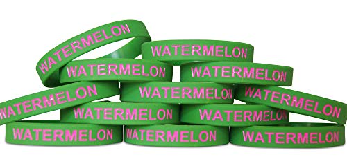 Novel Merk Watermelon Green Party Favor & School Carnival Prize Silicone Rubber Band Wristband Bracelet (12 pieces)