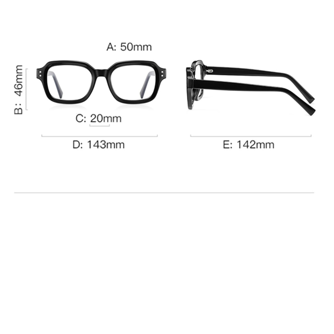 Occhiali da vista retrò da donna Tr90 con montatura per uomo in acetato CP (nero con trasparente)