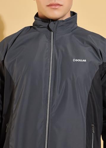 Image of Dollar Men's Polyester Colourblock Windcheater Jacket With Zipper Pockets