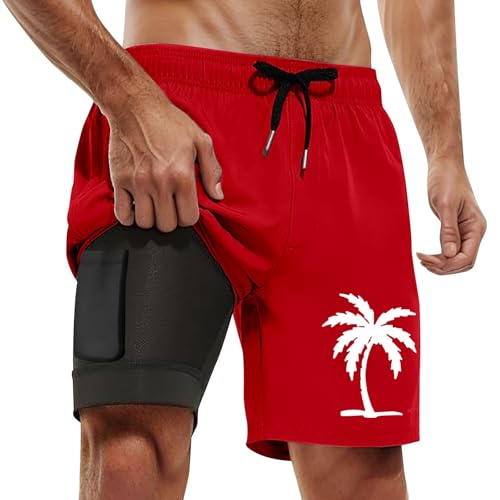 Pantalon de plage pour homme grande taille à imprimé noix de coco décontracté