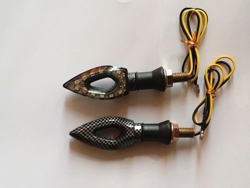 Motorcycle EURO LED Turn Signal Indicator Light Lamp For Honda Kawasaki Suzuki Yamaha MOTO Custom (Carbon fiber look)