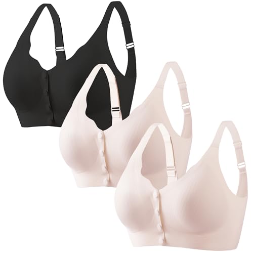 Image of Gailife Jelly Front Closure Bras for Women Wireless Comfort Seamless Bra