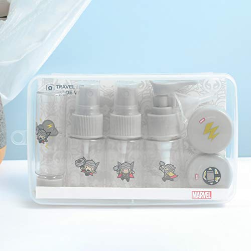 KIT DE FRASCOS PARA VIAGEM MARVEL THOR CINZA 8 PEÇAS
