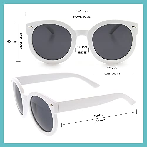 Image of zeroUV - Round Retro Oversized Sunglasses for Women with Colored Mirror and Neutral Lens 53mm