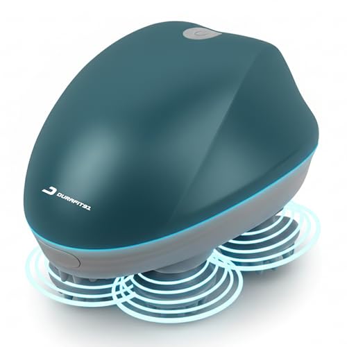 Image of Durafit91 RELAXA Rechargeable Scalp Massager | Oil Massager for Hair Growth | 96-Kneading Points Soft Medical-Grade Silicone Bristles | Detachable, Waterproof | Red Light Therapy for Stress Relief & Deep Relaxation (Purple)