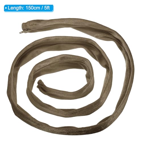 Image of PATIKIL 5ft Lamp Chain Cover, Chain Protective Sleeve Washable with Zipper for Chandelier Lighting Wires Swing Light Fixture, Light Brown