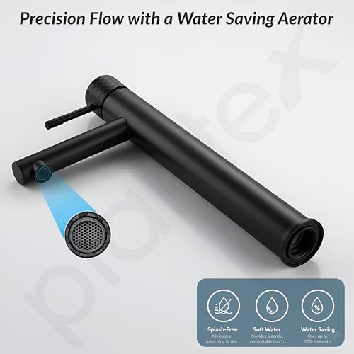 Image of Plantex Wash Basin Mixer Tap Hot and Cold /Pure Brass Tap Handle and 304 Grade Stainless Steel Body /Hot & Cold Basin Mixer /Pillar Spout for Wash Basin /Deck Mount - (8013-2, Black)