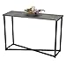 Household Essentials Jamestown Console Sofa Table Rustic Slate Concrete and Black Metal