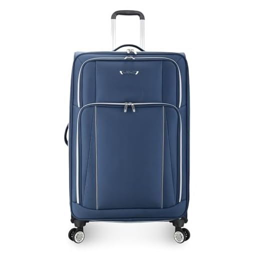 Traveler's Choice Lares Softside Expandable Luggage with Spinner Wheels, Navy, Checked 30-Inch