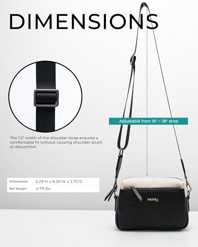 Image of Alldaily Small Triple Zip Crossbody Purse for Women, Vegan Leather Phone Bag with Wide Shoulder Strap