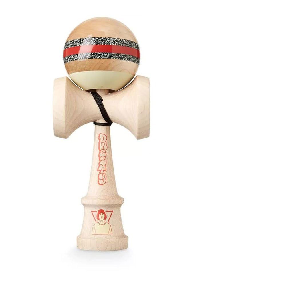 KROM Kendama - aus Holz für Anfänger und Fortgeschrittene - Geschicklichkeitsspiel für draußen und drinnen - Holzspielzeug mit Schnur und Ball - Kendama Skilltoy Kugelfangspiel