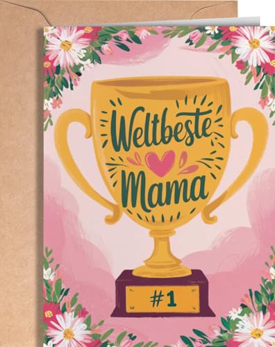Greeting Cards for Everyone Mama Karte für Muttertag - Geburtstag oder Danke Mama Karte von Sohn, Tochter - Alles Liebe zum Muttertag, Valentinstag - Süß Geschenk Geburtstag - EU 95