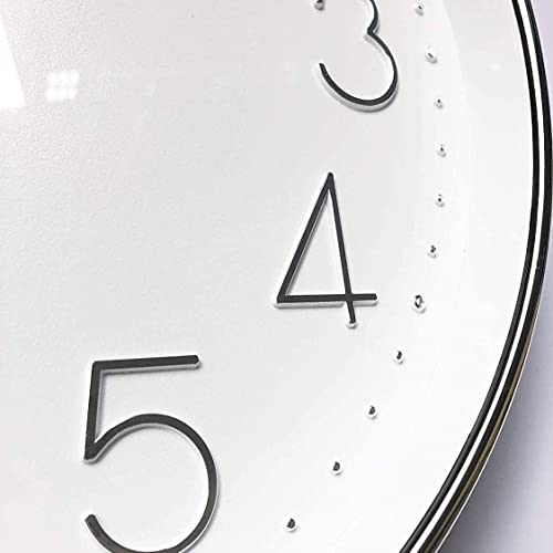 Image of TEKCOOL Digital Wall Clock 12 inch Silent Quartz Decorative Non-Ticking Classic Clock Battery Operated Round Easy to Read for Room /Home /Kitchen /Bedroom /Office /School- (White Silver);