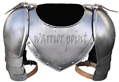 Medieval Iron Gorget Spaulders Arm Shoulder Set Viking Crusader Pauldrons Armor