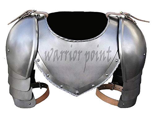 Medieval Iron Gorget Spaulders Arm Shoulder Set Viking Crusader Pauldrons Armor