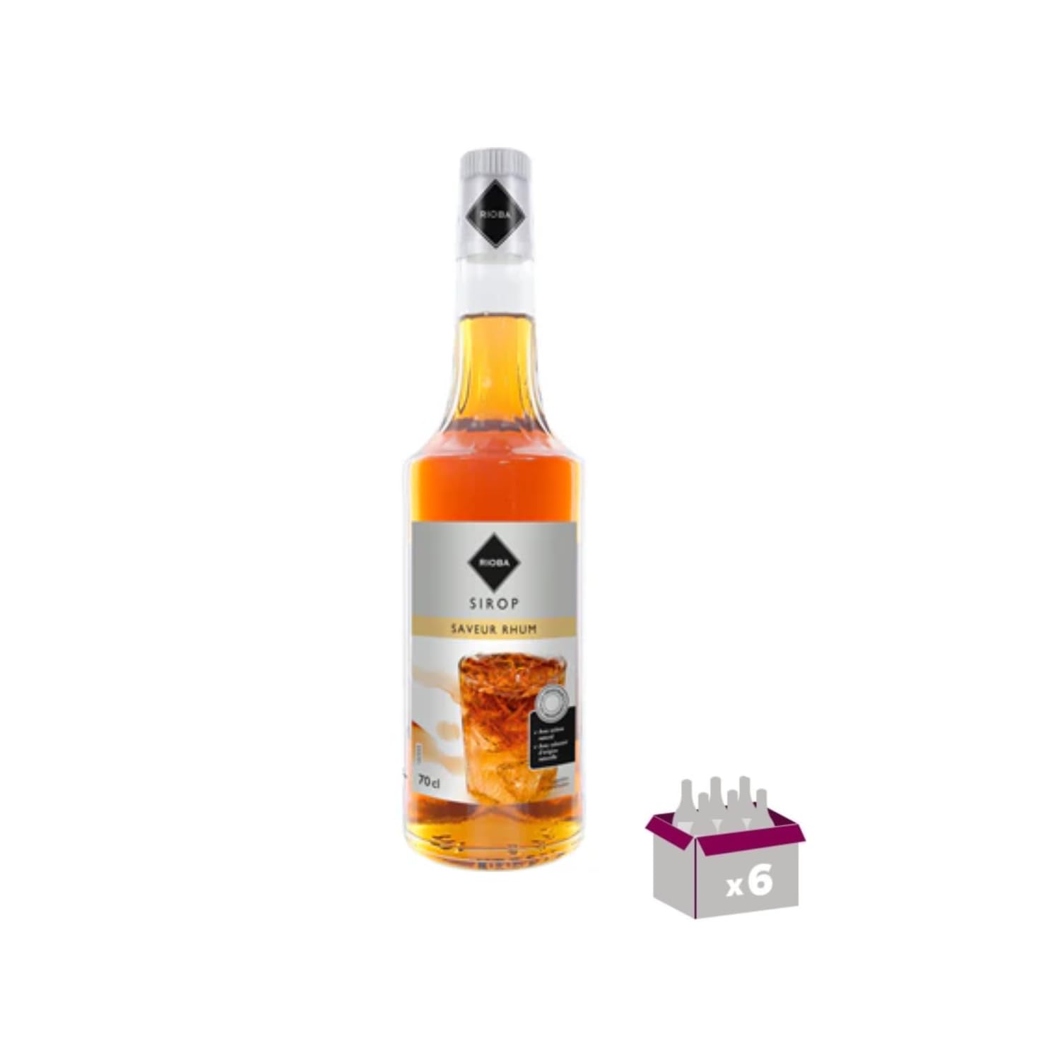 Lot de 6 Sirops Rioba - Rhum - 6x70cL