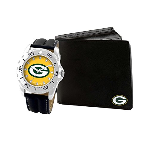 Green Bay Packers Watch and Wallet Gift Set SS Bifold NFL-WAW-GB