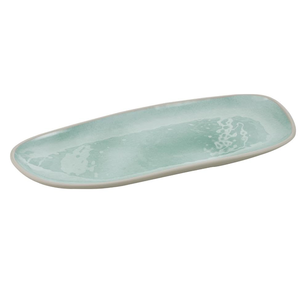 APS Cala 85473 Plate, Melamine, Green/Grey, 34 x 15 cm, Stackable