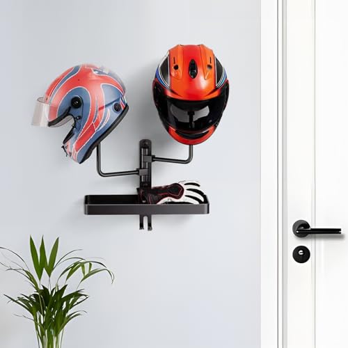 Soporte para casco y chaqueta en pared para organizar el garaje y ahorrar espacio en casa 6