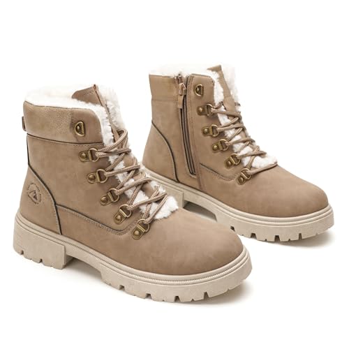 GLAMORA Botas de nieve mujer impermeables térmicas con forro de pelo suave, antideslizantes, cálidas y cómodas, ideales para invierno, montaña o trabajo