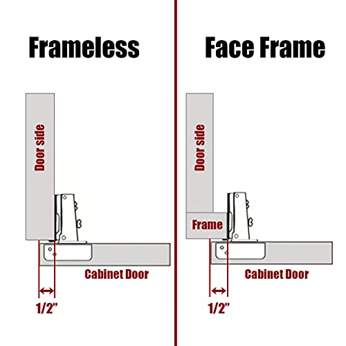 Jqk Cabinet Door Hinges Black, Soft Closing 1/2" Partial Overlay Cupboard Door Hinge For Face Frame Cabinets With Door Bumper, Metal 20 Pack, Ch300-Bk-P20 #TOP1