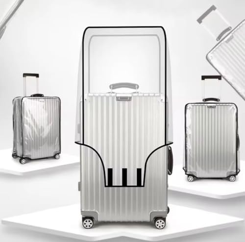 Image of HomeCloud 30-Inch Trolley Bag Cover /Suitcase Protector | Zippered Clear PVC Luggage Cover | Waterproof & Dustproof Storage & Travel Protection (Set of 1) (Transparent, 30 inch (Pack of 1))