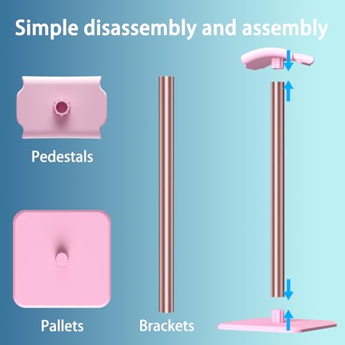Image of Headphone Stand - Headset Stand with Aluminum Hanger, Headphone Holder for AirPods Max, Sony, Bose, Beats and More (Pink)