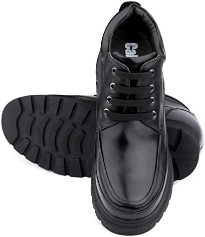 Calden Men's Invisible Height Increasing Elevator Shoes - Black Leather Lace-up High-top Boots with Extra Tall - 5.2 Inches Taller - K511615 - Size 8 D(M) US | Image 3