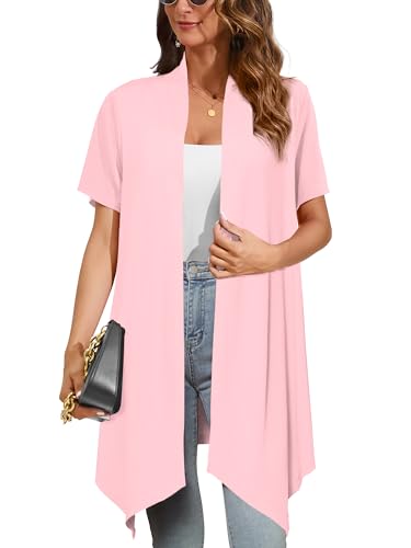 Image of Women's Lightweight Open Front Cardigans Casual Soft Drape Spring Summer Fall Cardigan S-3XL
