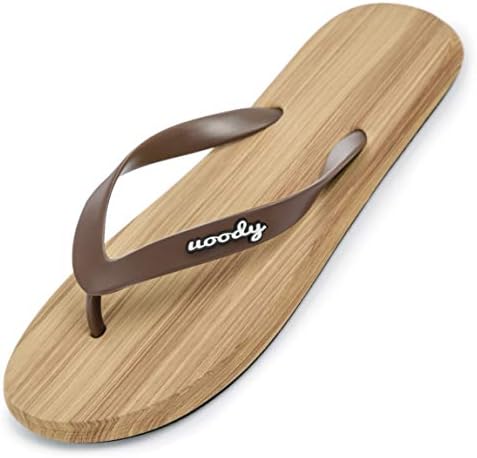 uoody Flip Flops Women Wide Comfort Summer Sandals(Brown 9W)