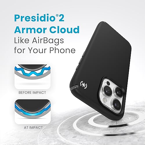 Image of Speck iPhone 15 Pro Max Case - Drop Protection - Scratch Resistant, Soft Touch, 6.7 Inch Phone Case - Presidio2 Pro Black /Slate Grey /White