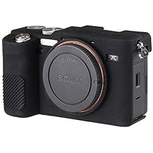 Camera Case for Sony A7C Alpha 7C- Protective Silicone DSLR Skin Cover, Detachable Cage, Shockproof, Dustproof Black