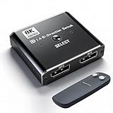 Rantecks DP1.4 Bi-Directional Switch DisplayPort Switch 8K@60Hz DP Switcher with Remote Control Supports 4K@120Hz 1080P@240Hz Compatible with DP1.3/1.2/1.1/1.0 for PC Monitor Gaming Console