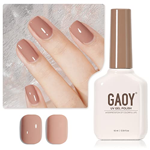 GAOY Nude Jelly Gel Nail Polish, 16ml Sheer Translucent Netural Soak Off Gel Polish, UV Light Cure for Nail Art DIY at Home, 3157 Bare Glow