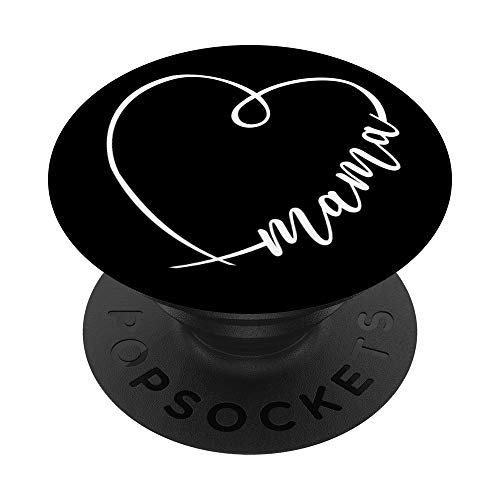 Texto «Mama Worte», diseño de corazón sencillo PopSockets PopGrip Intercambiable