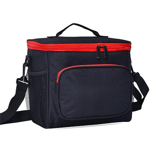 Bolsa de mano con cremallera, cuadrada, aislada, reutilizable, a prueba de fugas, para hombres y adultos, para amantes de los libros (negro, talla única)