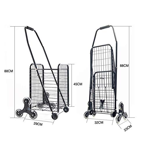 Einkaufstrolley auf 8 Rädern, faltbarer Einkaufswagen, mit Treppensteigen und wasserdichter Funktion (Rot 8 Runden) – Bild 3