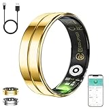 Anillo inteligente para mujeres y hombres, rastreador de salud y actividad con frecuencia cardíaca, monitoreo del sueño/oxígeno en sangre/seguimiento de movimiento, impermeable y no requiere
