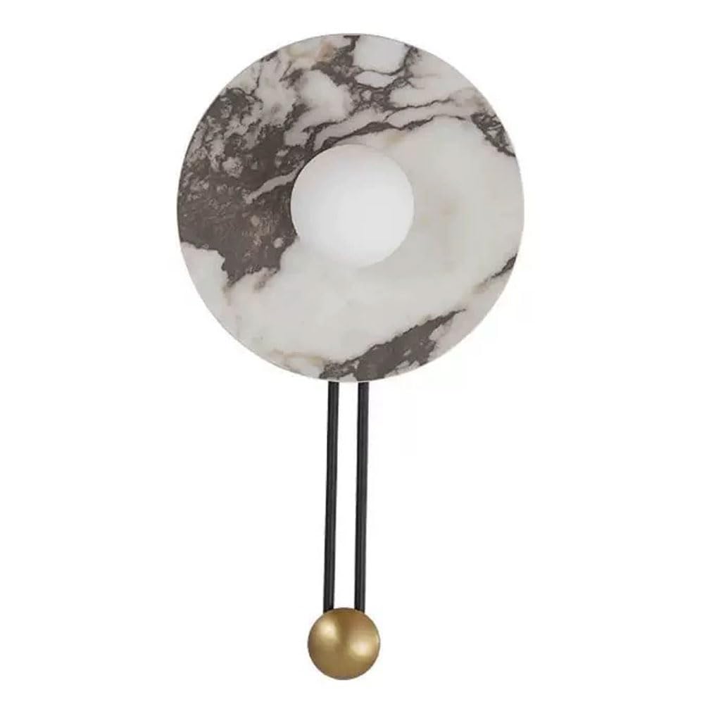 HXYSXHJUO G9 Screw Natural Marble Wall Light, Nordic Industrial Style Interior Sconce, Hard Wiring Connection Lamp, Bedroom Staircase Entryway Decorative Lighting Fixtures