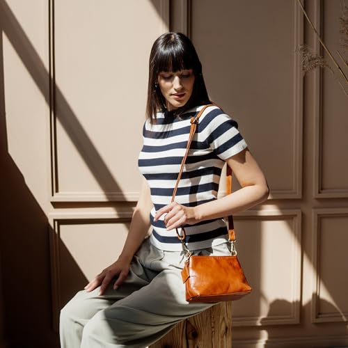 BERLINER BAGS Vintage Genuine Leather Shoulder Bag Marbella XS, Small Crossbody Purse for Women2