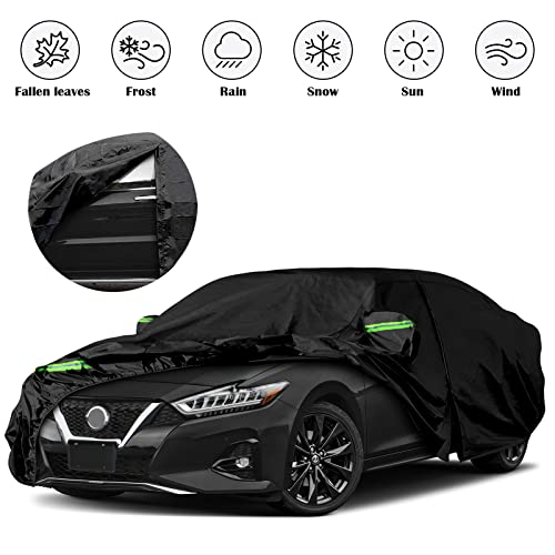 Image of Waterproof Car Covers Replace for 1999-2023 Nissan Maxima, 6 Layers All Weather Custom-fit Car Cover with Zipper Door & Windproof Bands for Snow Rain Dust Hail Protection (Maxima)