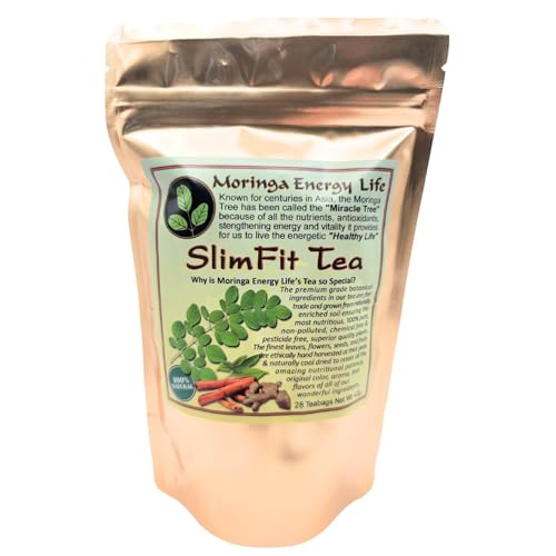 Moringa Slimfit Tea Bags 28 (Keto, Detox, Paleo, Vitamin & Minerals Booster, Vegan, Gluten-Free, Non-GMO, Caffeine-Free)