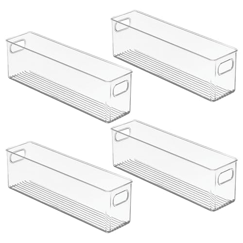 mDesign Plastic Bathroom Organizer - Storage Holder Bin w/Handles for Vanity, Cupboard, Cabinet Shelf, Linen/Hallway Closets, Holds Styling Tools,