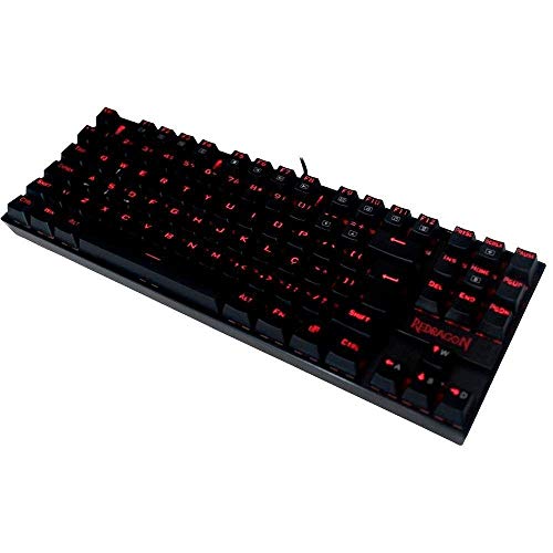 Redragon Teclado Mecânico Gamer Kumara ABNT2 LED Vermelho Single Color Switch Outemu Blue, UNICO, K552-2 PT-Blue glide