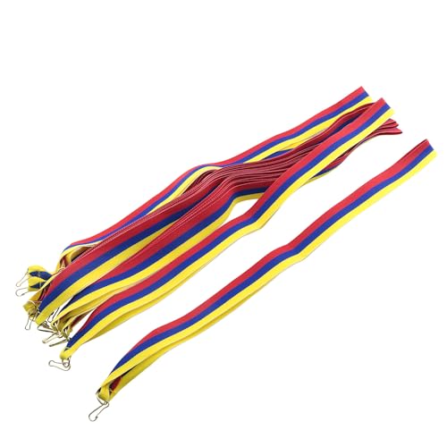 JCBIZ 12PCS Medal Neck Ribbons Medal Award Ribbons Striped Medal Lanyards for Sports Academics (Red, Blue, Yellow)